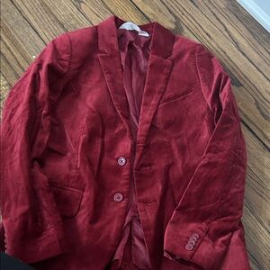 Boys Maroon Velvet Blazer